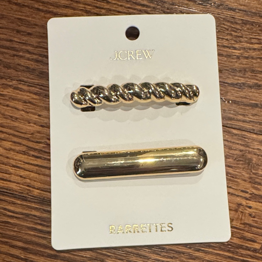 J Crew NWT Two Pack of Gold Hair Clips